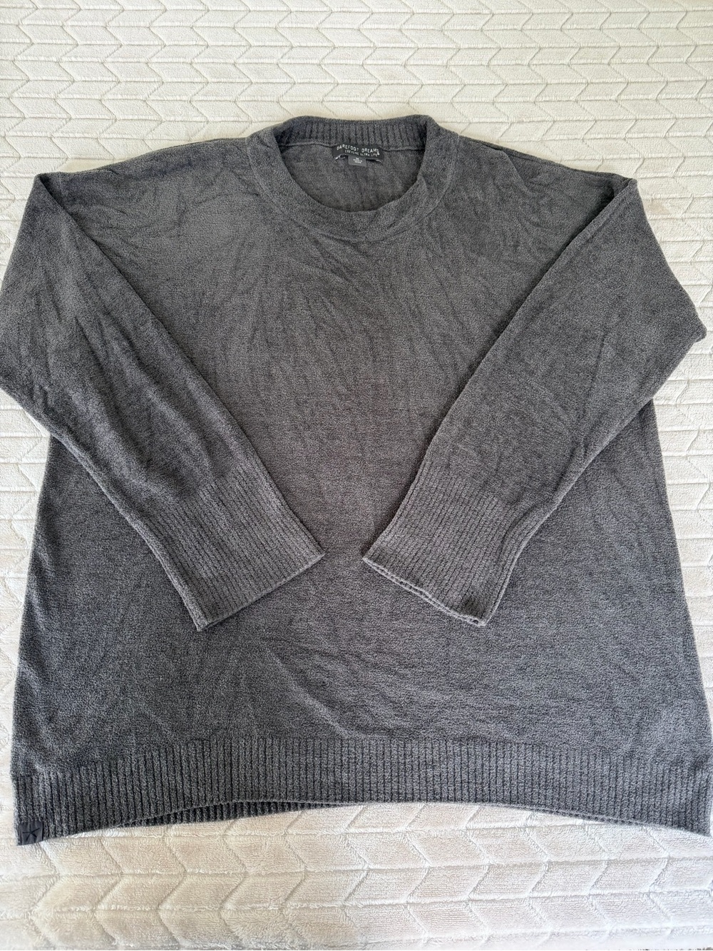 Barefoot Dreams Men's Charcoal Crewneck Sweater size M